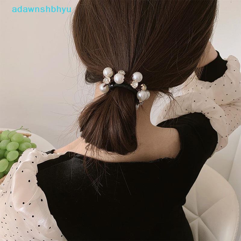 Dây Cột Tóc Đính Hạt Ngọc Trai Đen Thời Trang Mùa Hè Cho Nữ