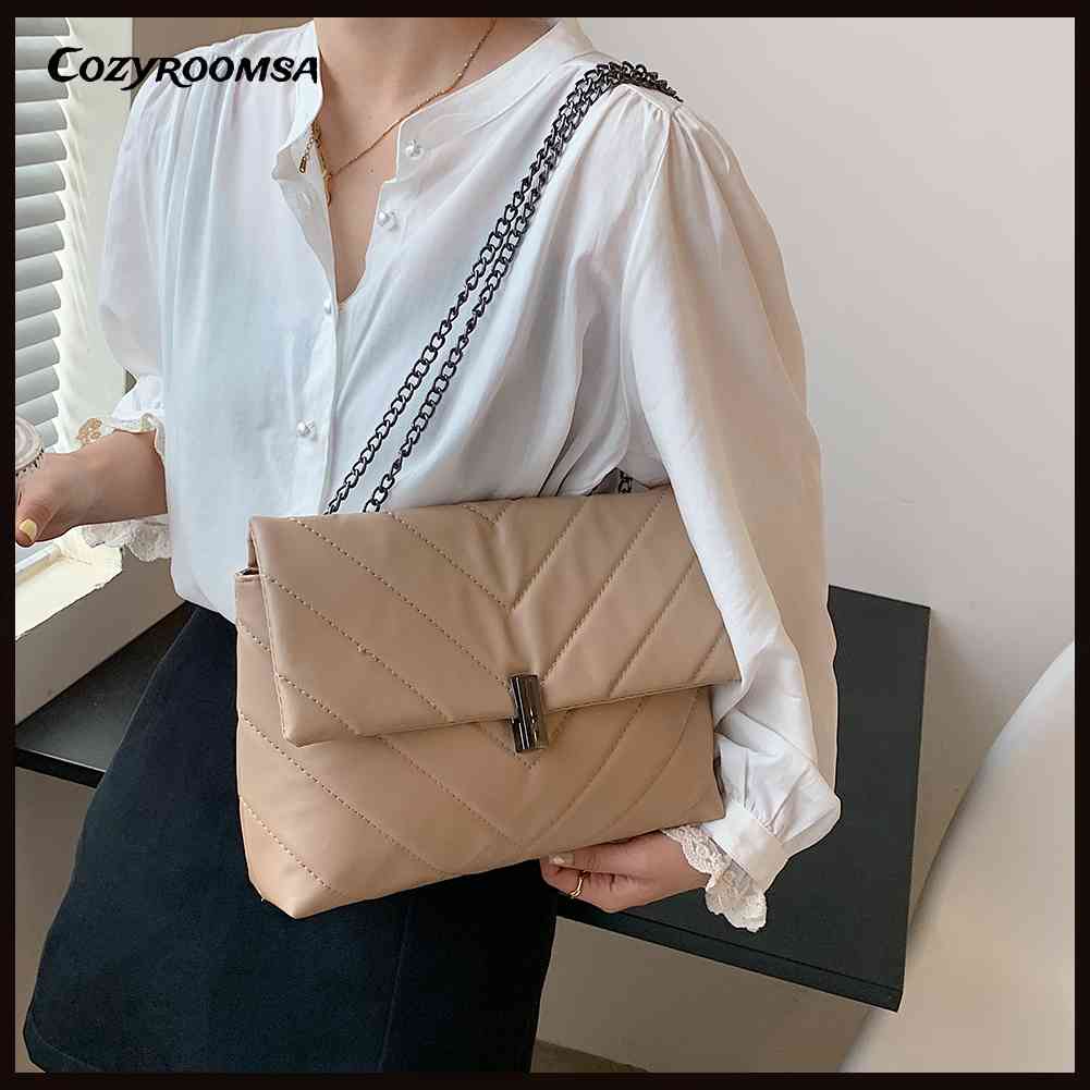 Túi Xách Da PU Màu Trơn Thời Trang Cho Nữ