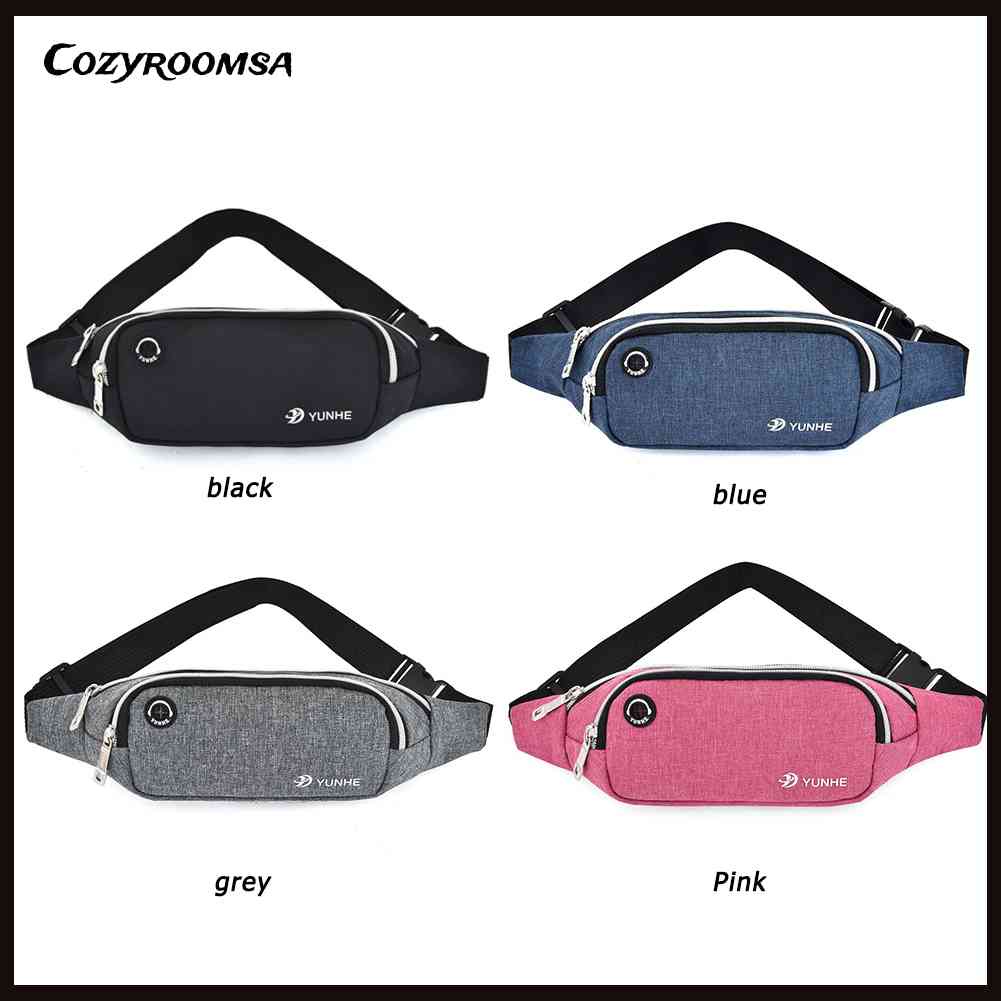 Túi Đeo Chéo Ngực / Hông Vải Canvas Màu Trơn Thời Trang Cho Nam Và Nữ