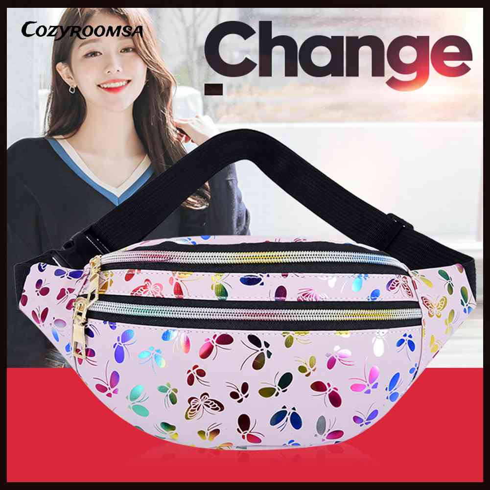 Túi Đeo Chéo Da PU Họa Tiết Bươm Bướm Thời Trang Cho Nữ