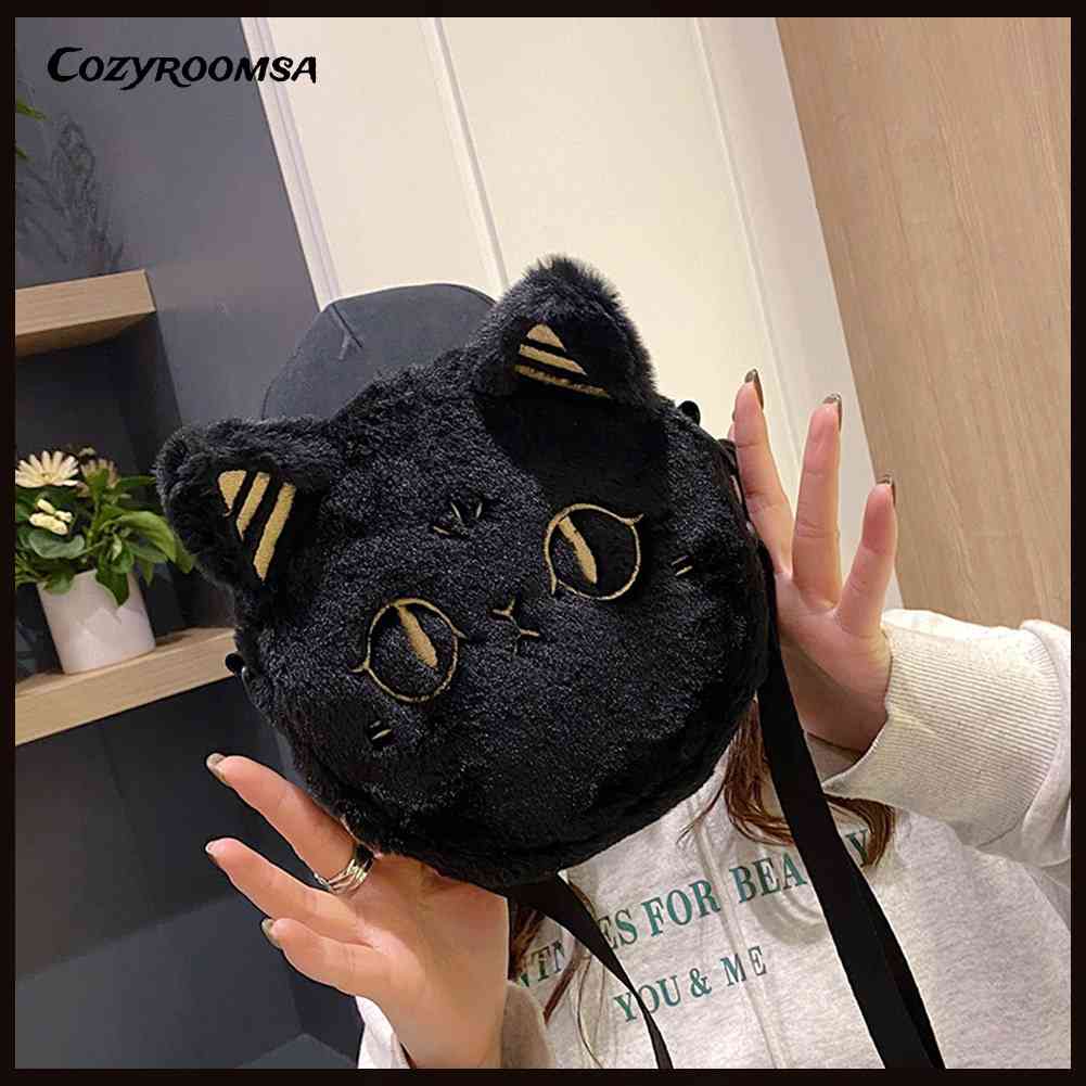 Túi Đeo ChéO Lông HìNh MèO 3D Xinh XắN