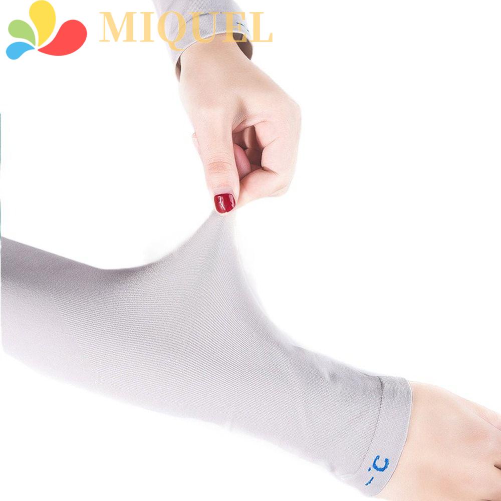 Găng Cánh Tay Chống Nắng Bằng Lụa Lạnh Co Giãn Màu Sắc Trơn Thời Trang Mùa Hè Cho Nữ