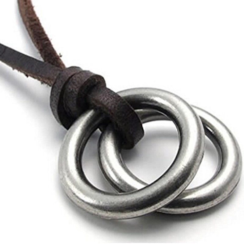 Vòng cổ Da Mặt Nhẫn Thời Trang