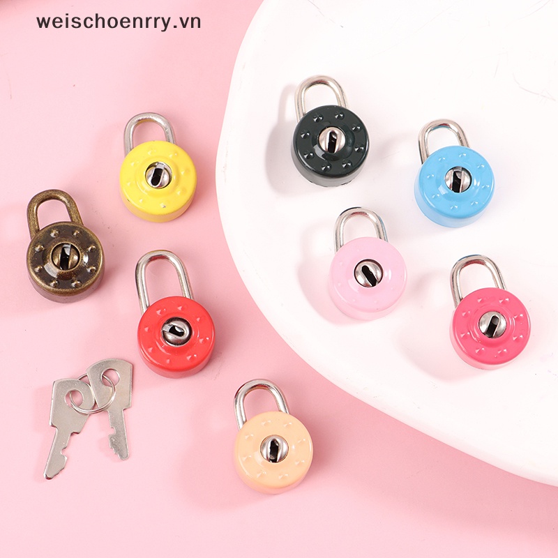 1 Set Ổ Khóa Hành Lý Hình Tròn Mini Kèm Chìa Khóa Tiện Dụng