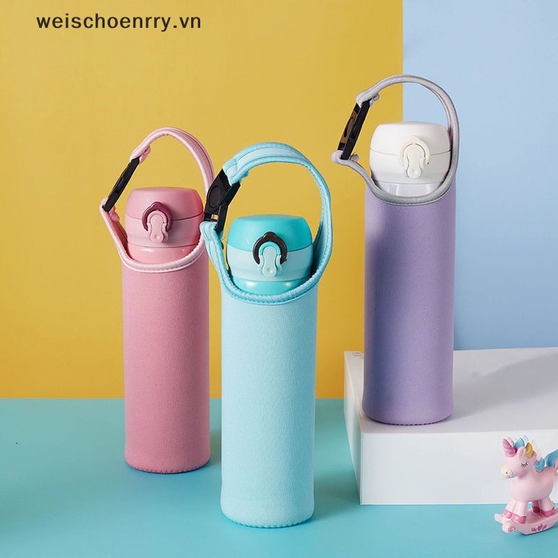 Túi Đựng Bình Nước 550ml Màu Đen Có Dây Đeo Tùy Chỉnh Tiện Dụng