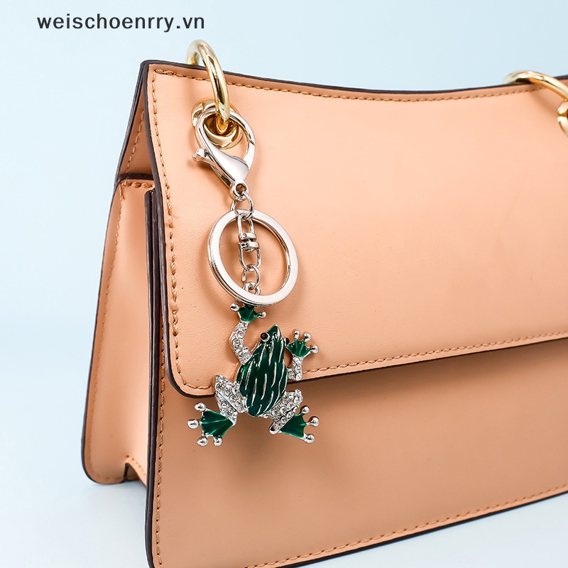 Móc Khóa Hình Chú Ếch Đính Đá Pha Lê Dễ Thương