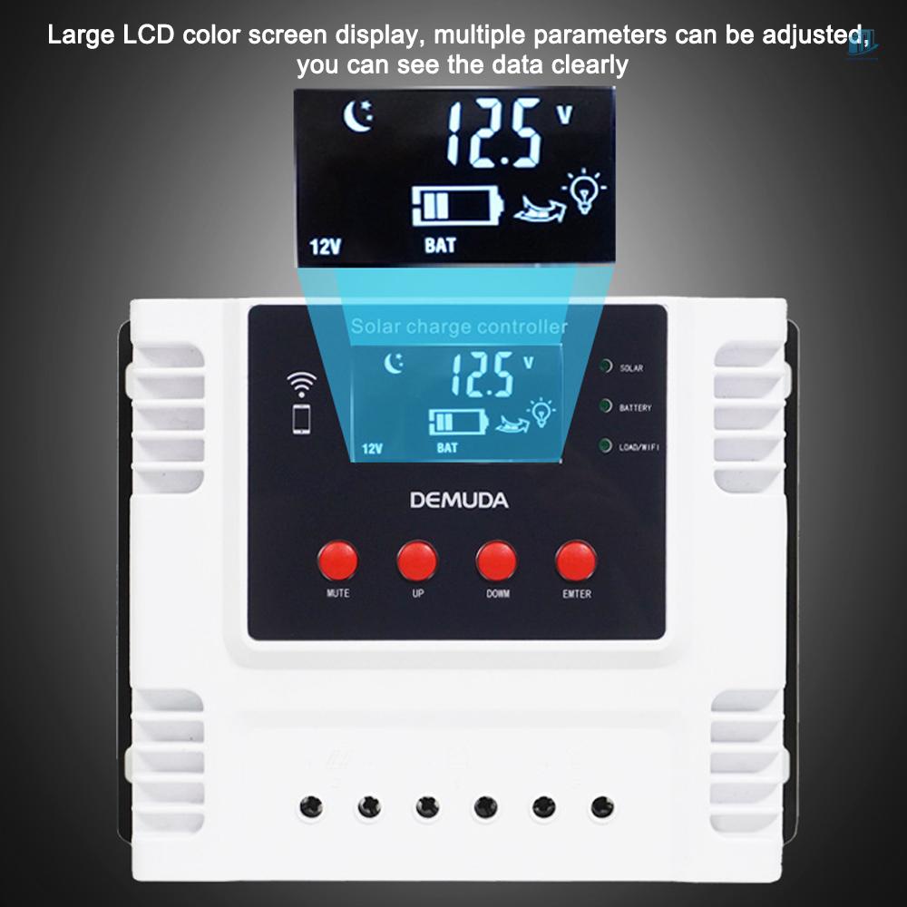 Bộ Điều Khiển Sạc Năng Lượng Mặt Trời Thông Minh PWM (s2mwvn) Cho Thiết Bị Điều Khiển Dữ Liệu Điện Thoại Di Động Có Màn Hình LED Hiển Thị 12V / 24V Lithium Và Lithium-i