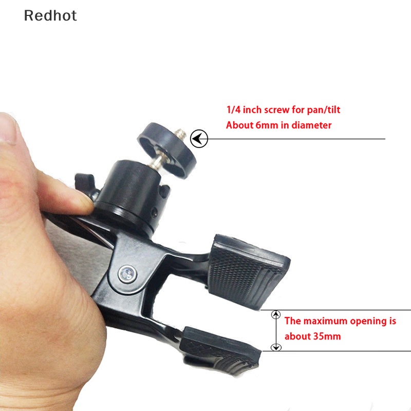 &lt; Redhot &gt; Kẹp Kim Loại Hỗ Trợ Phông Nền Có Vỏ Cao Su Bảo Vệ Phụ Kiện Studio Chụp Ảnh