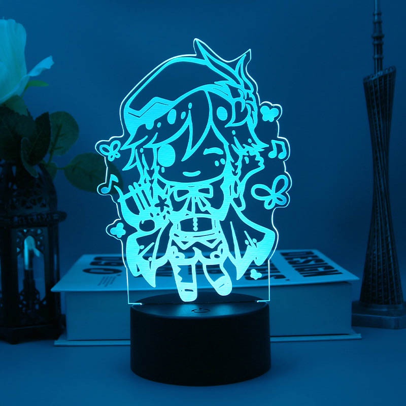 Đèn Ngủ 3d HT3 Genshin Va Chạm Sạc USB Yae Miko Nahida Hutao TH3