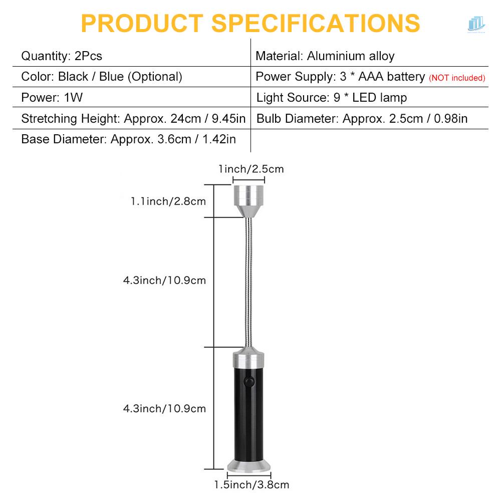 Bộ 2 Đèn LED 9 Bóng Với Đế Nhựa Nam Châm Cho Lò Nướng BBQ (s2mwvn)