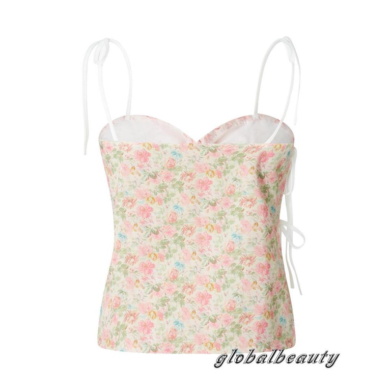 Áo Hai Dây Hở Lưng Họa Tiết Hoa Thời Trang Mùa Hè Cho Nữ