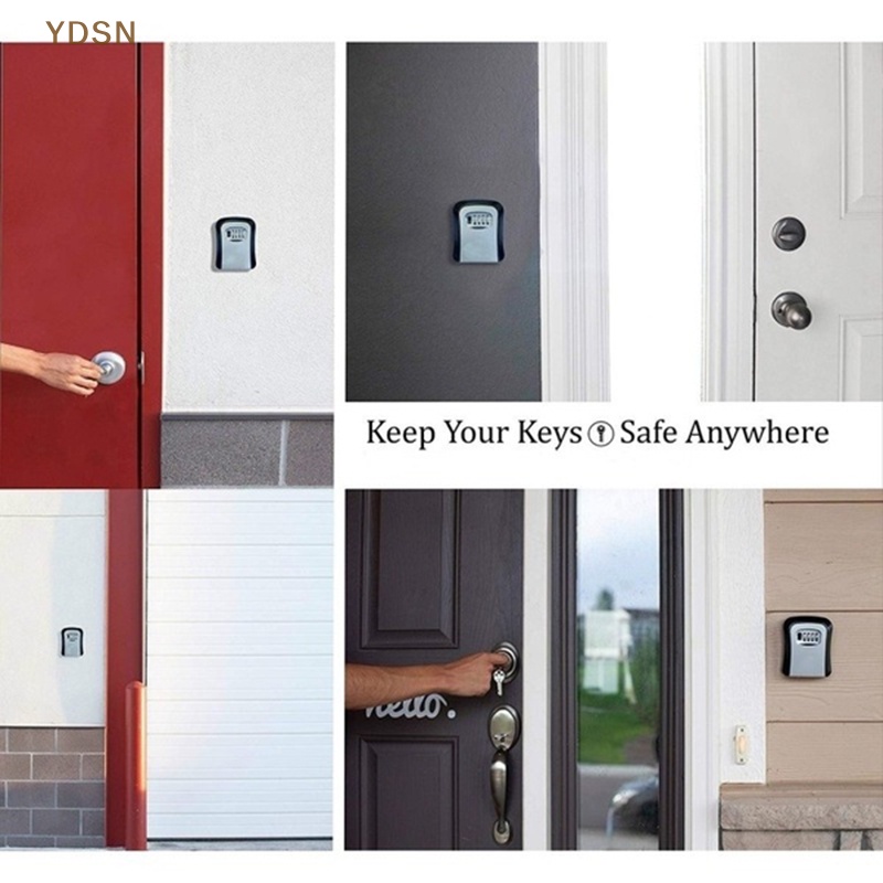 Ổ Khóa 4 Số Bằng Hợp Kim Nhôm Gắn Tường Kèm Chìa Khóa An Toàn Tiện Dụng