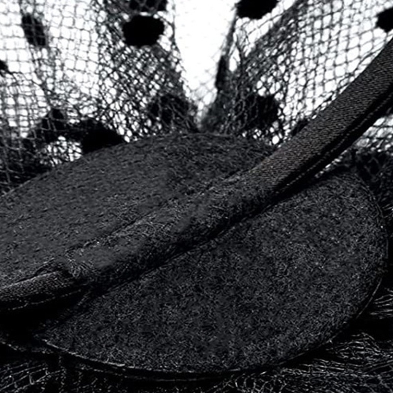 Mũ Đội Đầu Có Mạng Che Mặt Phối Lưới Đính Lông Vũ Cho Nữ