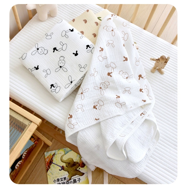 Chăn Quấn Em Bé 4 Lớp Bằng Vải Cotton Thoáng Khí