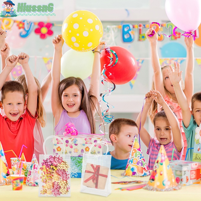 Set 10 Túi Đựng Quà Trong Suốt Có Tay Cầm Có Thể Tái Sử Dụng Kích Thước 23x17x7cm
