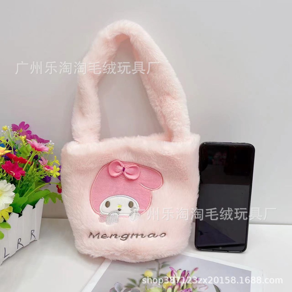 Túi Xách Đeo Vai SY2 Sanrio Cinnamon Kuromi Lotso Cỡ Lớn Bằng Vải Lông Thời Trang Cá Tính Đơn Giản YS2