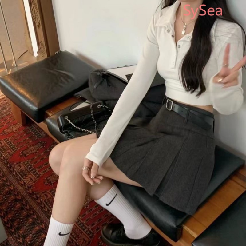 Áo Sơ Mi Ngắn Cổ Polo Phong Cách Hàn Quốc Quyến Rũ Cho Nữ