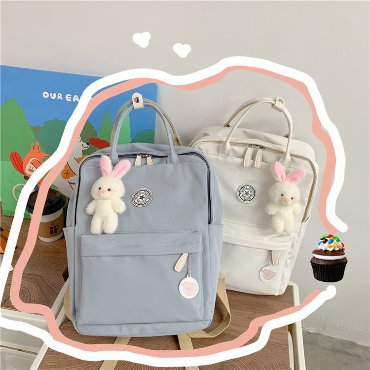 Ba Lô Đi Học Bằng Vải Bạt Nylon Sức Chứa Lớn Mẫu 2023 Phong Cách Harajuku Ulzzang Ngọt Ngào Cho Học Sinh