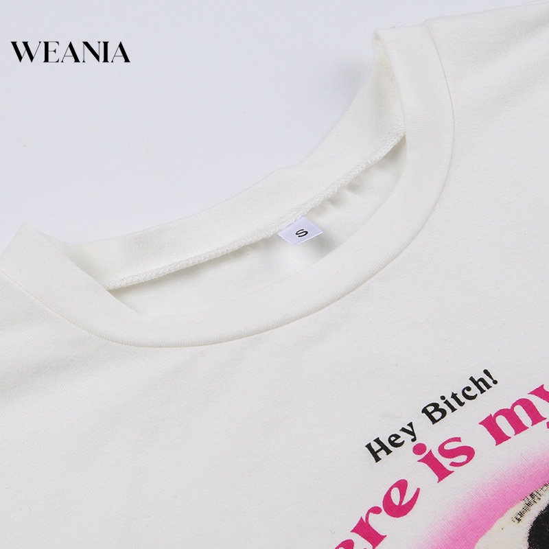 Áo Thun Crop Top Tay Ngắn In Hình Mèo Ngọt Ngào Cho Nữ