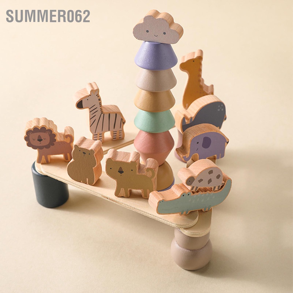 Summer062 Khối Xây Dựng Hình Thú Bằng Gỗ Thiết Kế Đồ Chơi Giáo Dục Dụng Cụ Học Tập Cho Trẻ Em