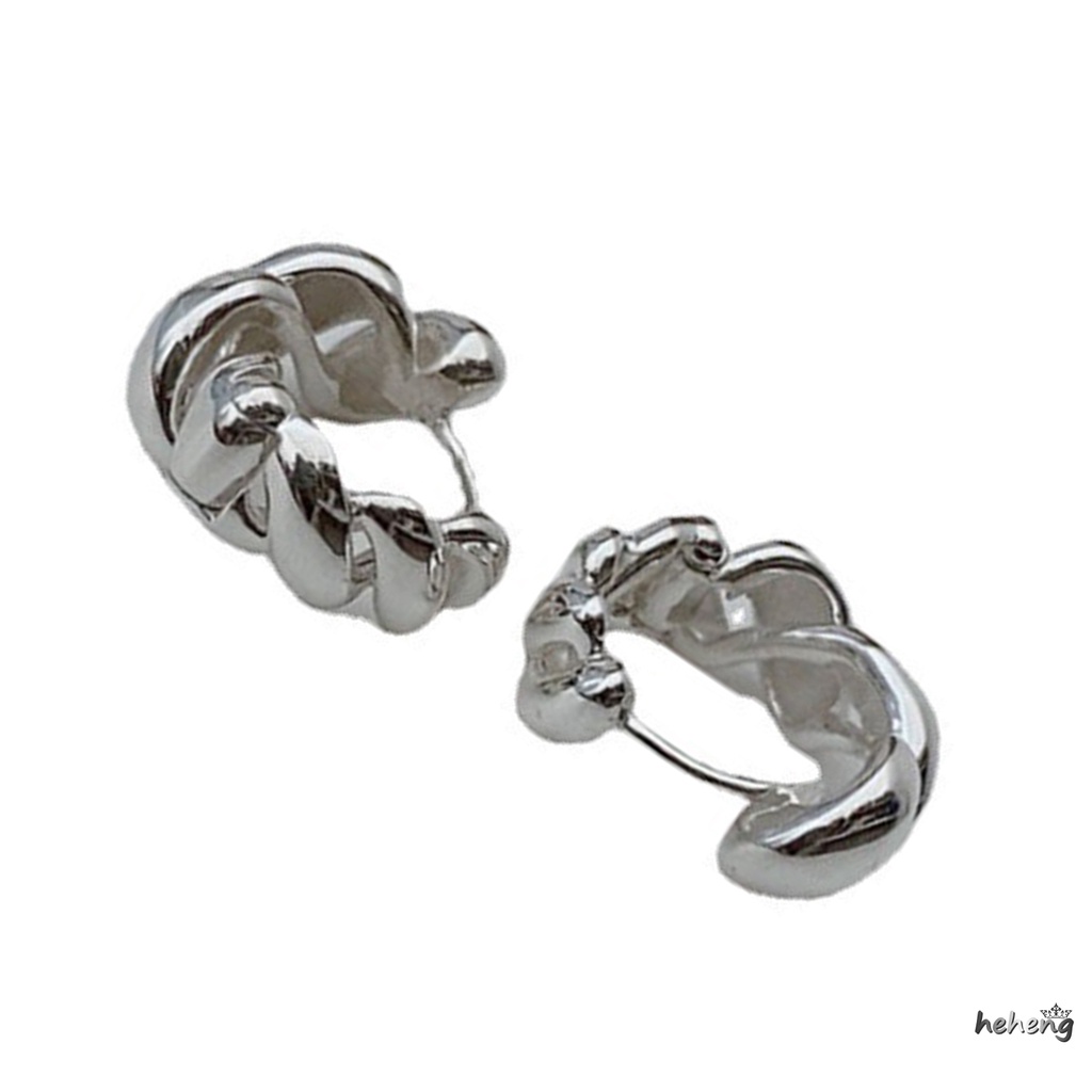 Khuyên Tai Kim Loại Mạ Vàng / Bạc Đơn Giản