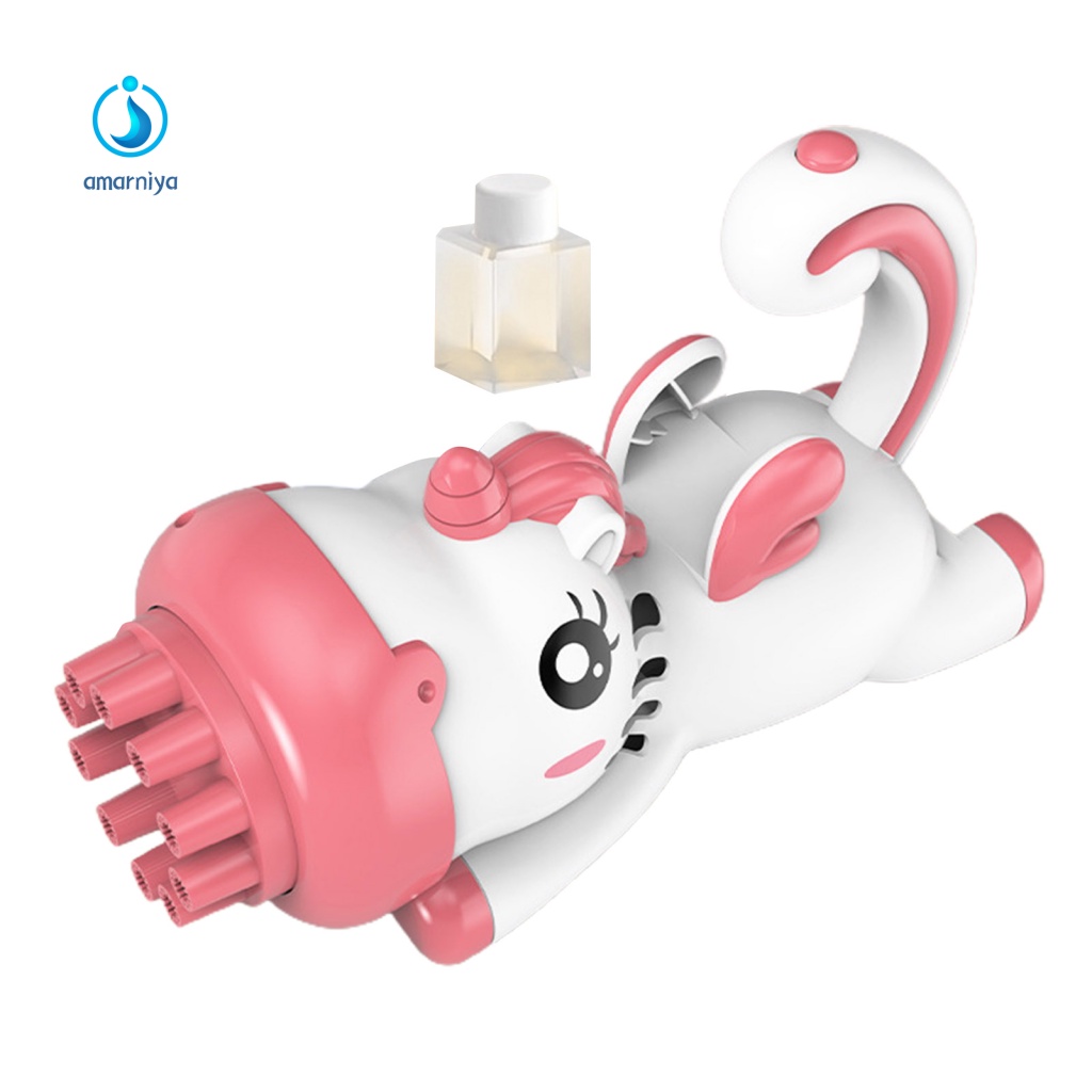 Máy Thổi Bong Bóng Xà Phòng 10 Lỗ Hình Chú Hổ Đáng Yêu