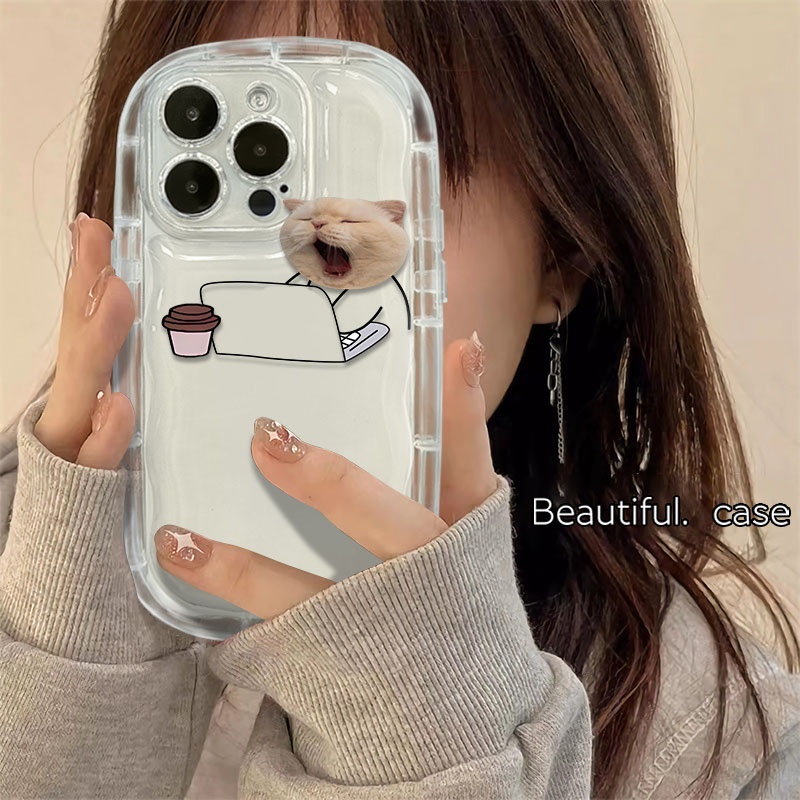 Ốp Điện Thoại TPU Silicone Mềm Trong Suốt Chống Sốc In Hình Mèo Xinh Xắn Cho IPhone 11 14 13 12 Pro XS Max X XR 7 8 Plus