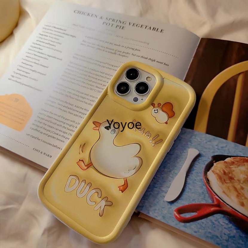 Ốp Điện Thoại Silicon Mềm Chống Sốc Họa Tiết Chú Vịt Vàng Thời Trang Cho IPhone 14 Plus 14 13 12 11 Pro Max