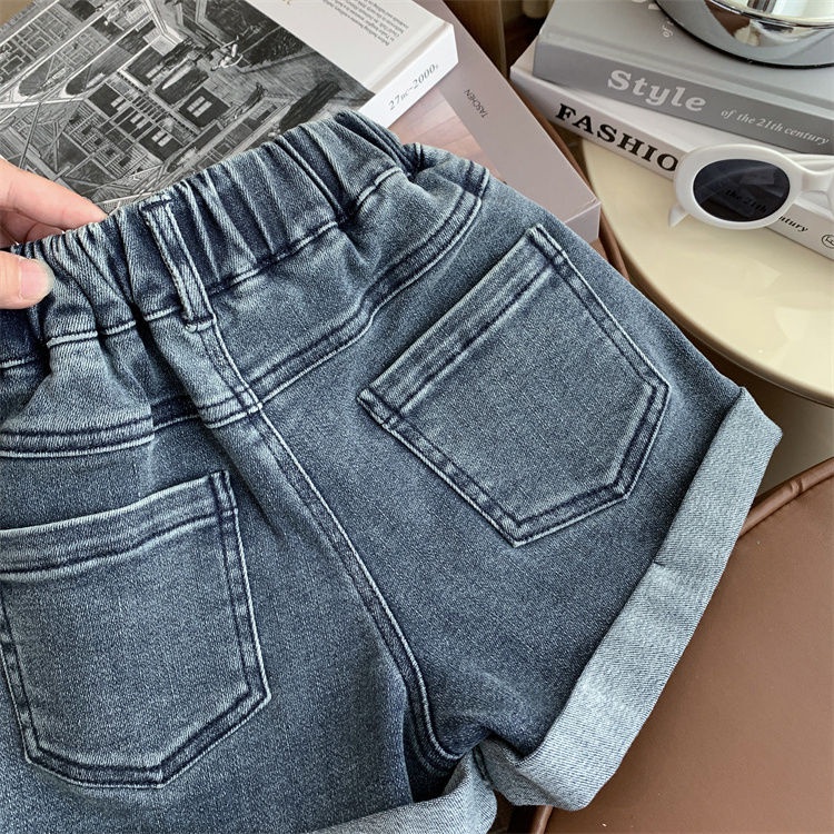 Quần Short Denim Thời Trang Mùa Hè Hàn Quốc Cho Bé Gái