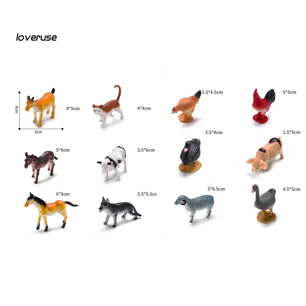 Set 12 Mô Hình Động Vật Đồ Chơi Cho Bé