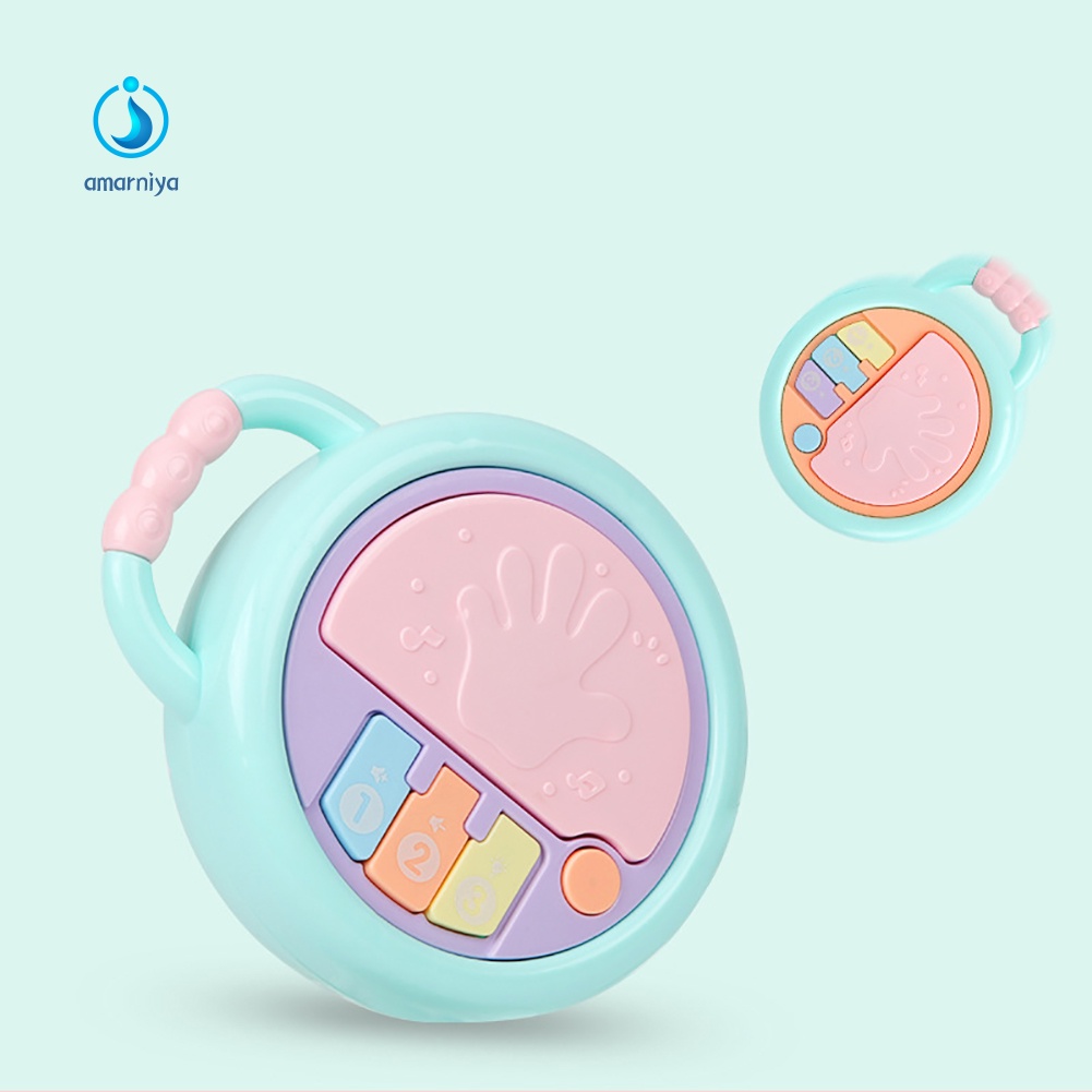 Trống Lục Lạc Cầm Tay Có Đèn Và Nhạc Cho Bé