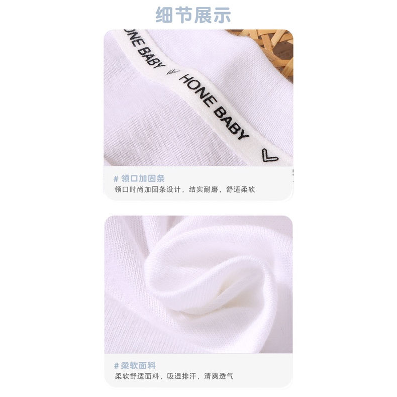 Áo Thun Cotton Tay Ngắn Cổ Tròn Thoáng Khí Thời Trang Cho Bé 70-150cm