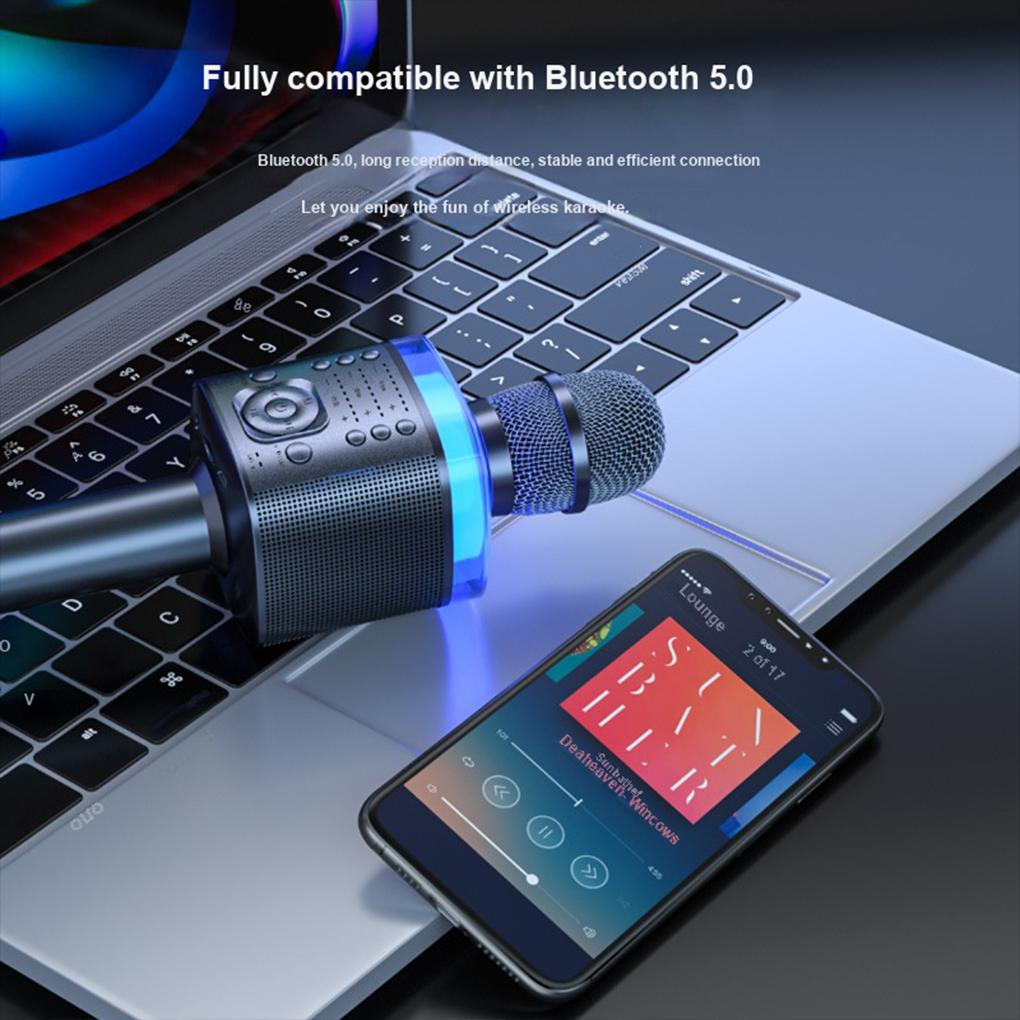 Micro Hát Karaoke Không Dây Kích Thước Nhỏ Gọn Lâu Trôi Sạc USB Dành Cho Người Lớn