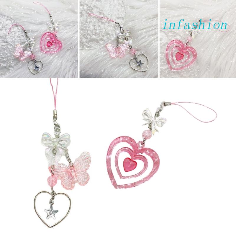 Móc Chìa Khóa Hình Trái Tim / Bướm Phong Cách Hàn Quốc Độc Đáo DIY