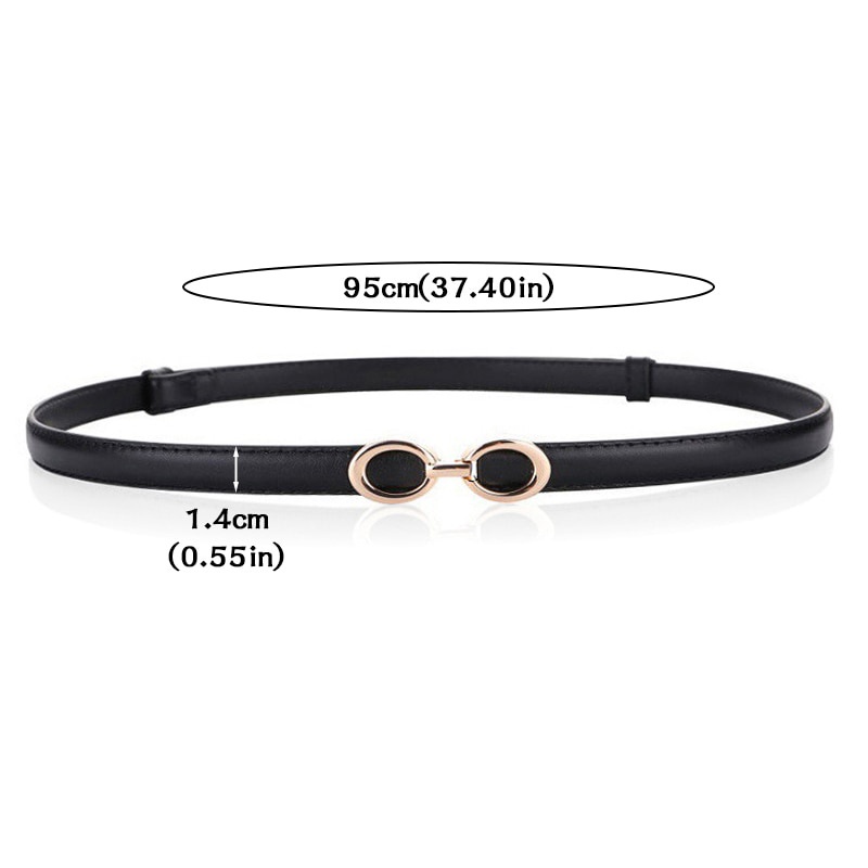 Thắt Lưng Da PU Bản Nhỏ Khóa Kim Loại Thời Trang Cho Nữ