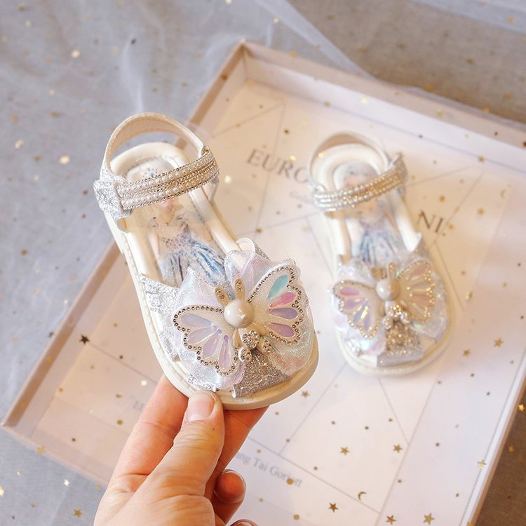 [Clalobaby] Giày Sandal Cao Su PU Quai Dán Hở Ngón Thời Trang Mùa Hè Cho Bé Gái