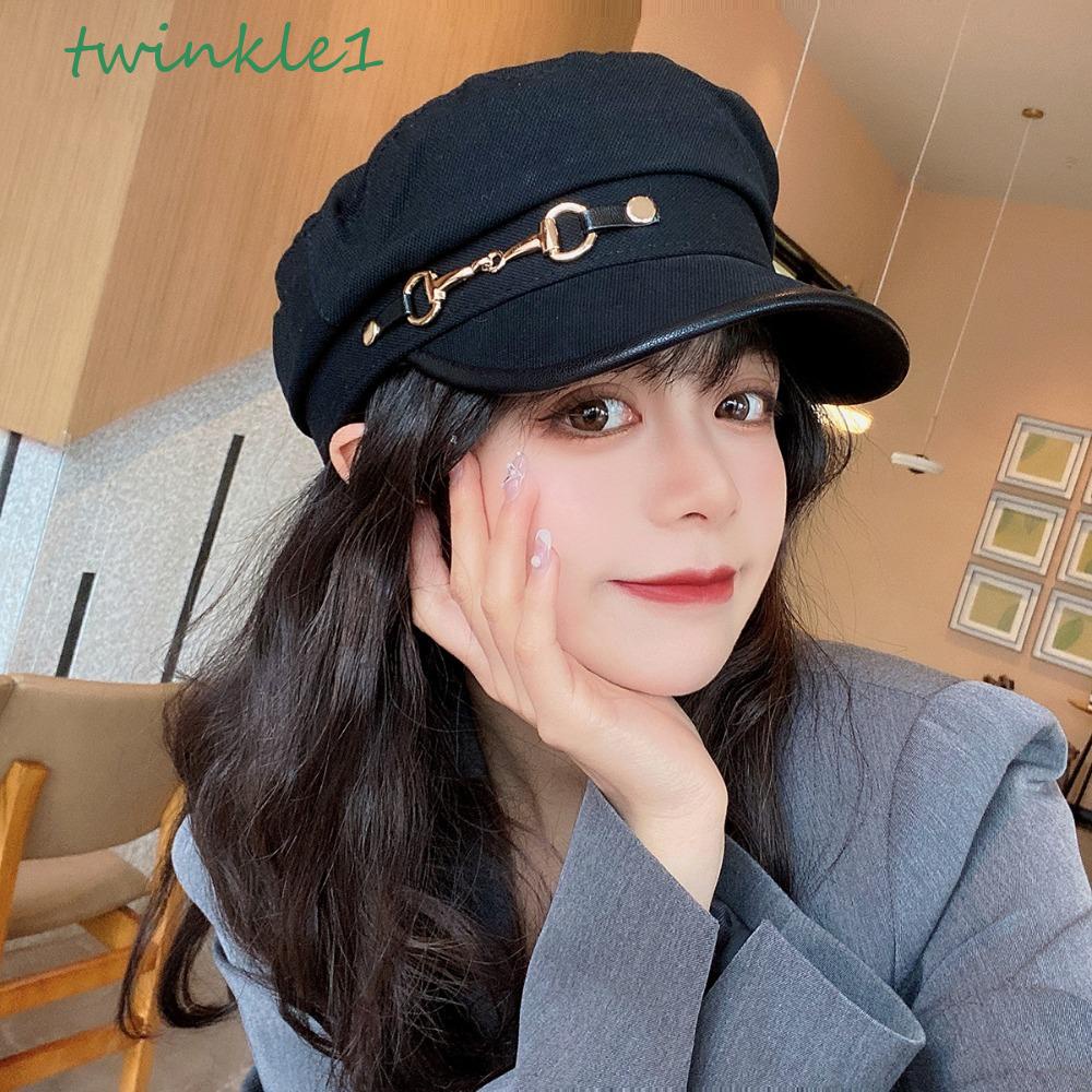 Mũ Bát Giác Đính Kim Tuyến Lấp Lánh Phong Cách Đường Phố Vintage