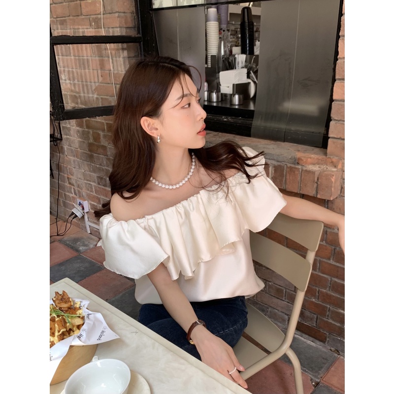 Áo Nữ Trễ Vai Phối Ren Thời Trang Quyến Rũ