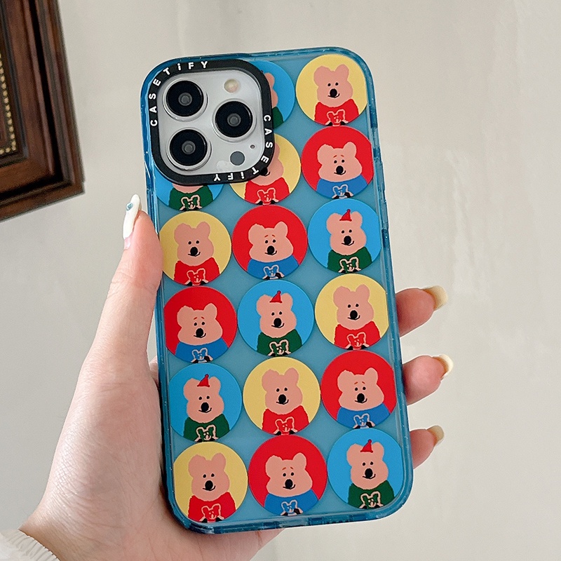 Ốp Điện Thoại Acrylic Cứng Trong Suốt Chống Sốc Hình Gấu / Bơ Cho iPhone14 / 13 / 12 / 11 / Pro / Max 14Plus
