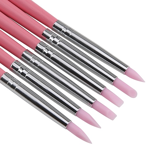 Set 6 Cọ Vẽ Trang Trí Móng Tay Bằng Silicone Cán Gỗ