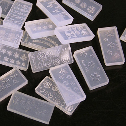 Set 6 Khuôn Acrylic 3D Hình Hoa / Nơ / Trái Tim Trang Trí Móng Nghệ Thuật DIY