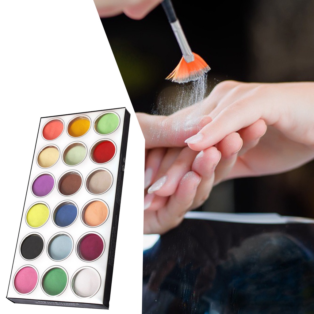 Set 18 Bột Acrylic 18 Màu Thân Thiện Với Môi Trường Dành Cho Người Mới Tập Trang Điểm