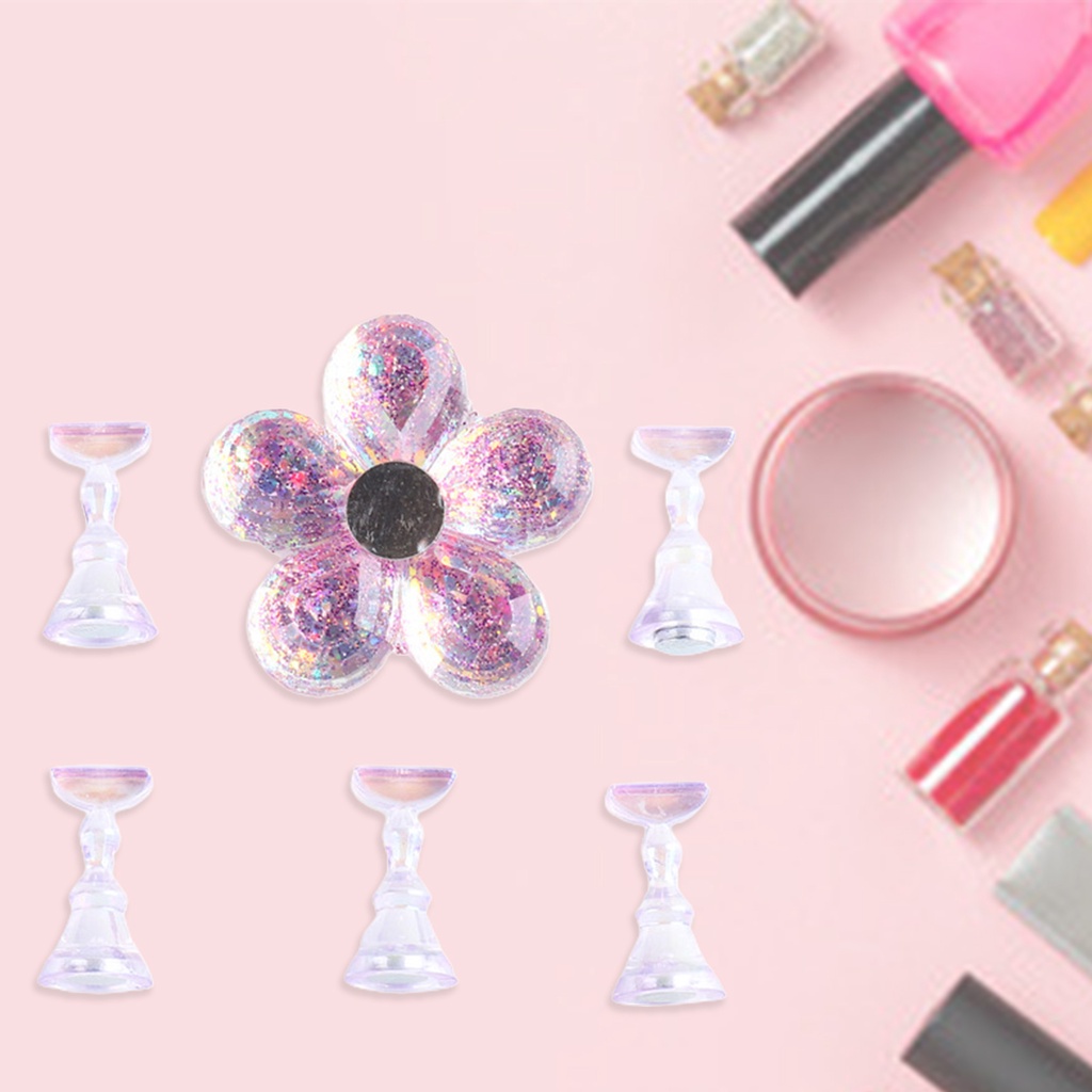 Giá Đỡ Móng Tay Giả Hình Bông Hoa Bằng Acrylic Tiện Dụng Cho Nữ