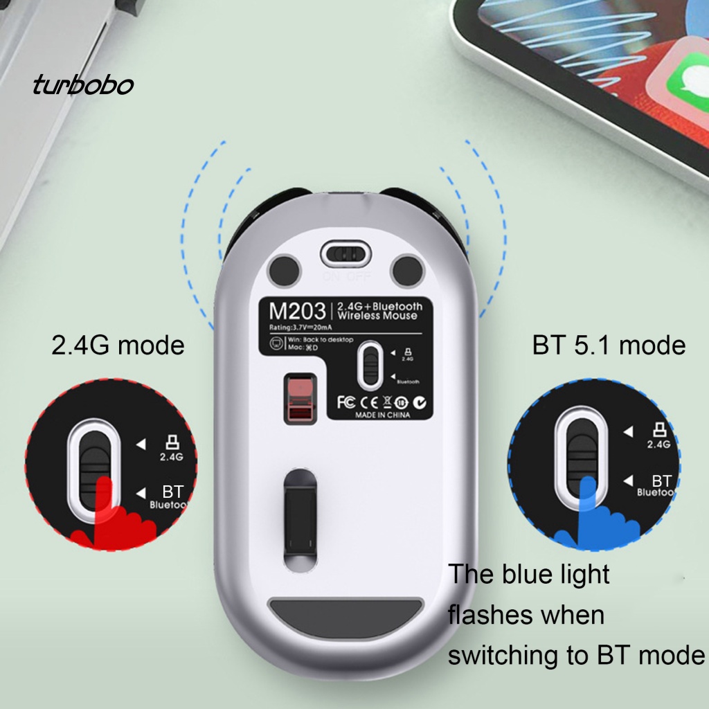 Chuột Quang Không Dây turbobo M203 Bluetooth Cho PC / Laptop