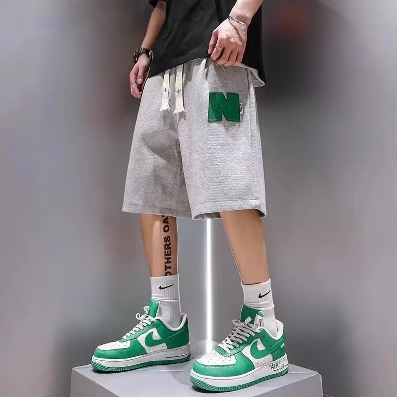 Quần Short Thể Thao Dệt Kim Thêu Họa Tiết Phong Cách Hàn Quốc Thời Trang Mùa Hè Cho Nam