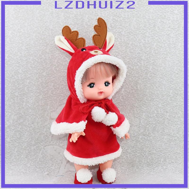 Set Áo Choàng Và Váy Giáng Sinh Cho Búp Bê Sơ Sinh 9-11inch