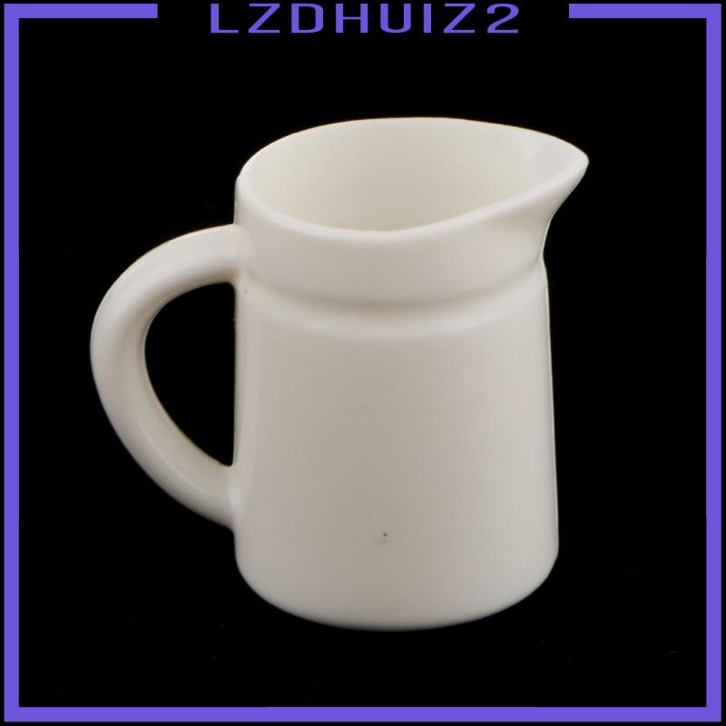 Bộ 3 Tách Và Ấm Tách Uống Trà / Cà Phê Màu Trắng Tỉ Lệ 1: 12 Dùng Trang Trí Nhà Búp Bê