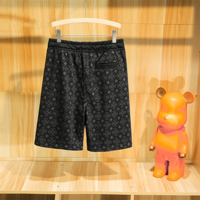 Chr88ome &amp; - Quần Short In Chữ Thập Hoa Thập Giá Tối Mới Nhất Chất Liệu Terry Guards Terry Terrygwerthf