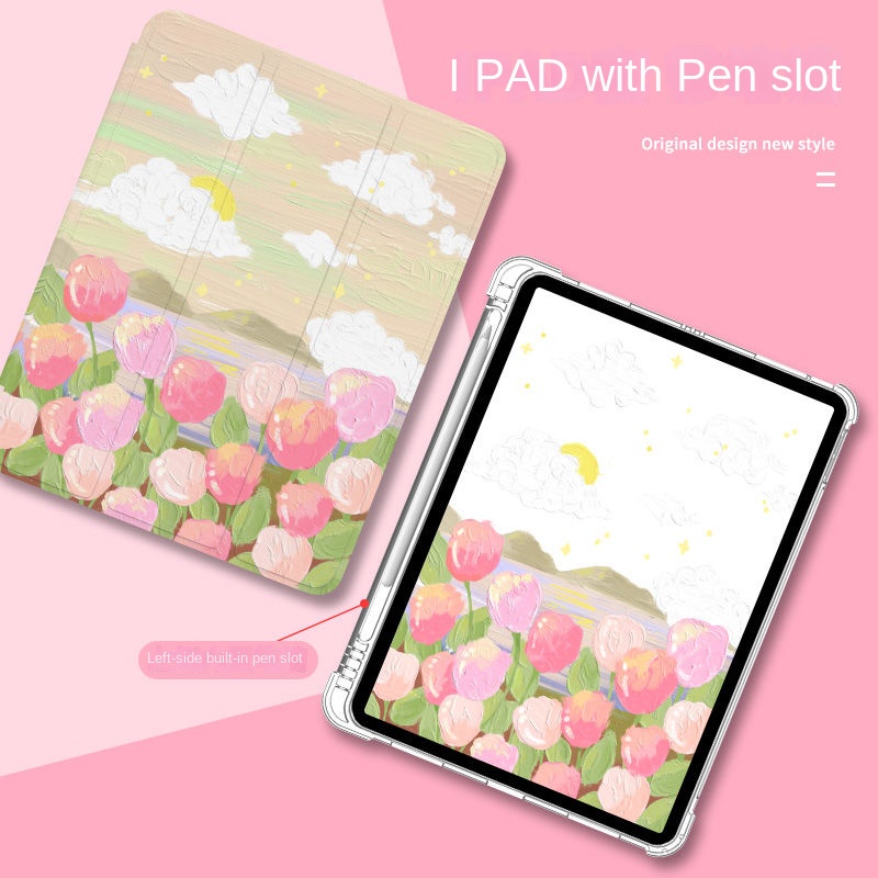 Ốp Máy Tính Bảng Mềm Họa Tiết Hoa Cho iPad GEN7 / 8 / 9 10.2 "GEN10 10.9" Pro11 "Pro12.9" 2022 Air4 Air5 Air3 mini6