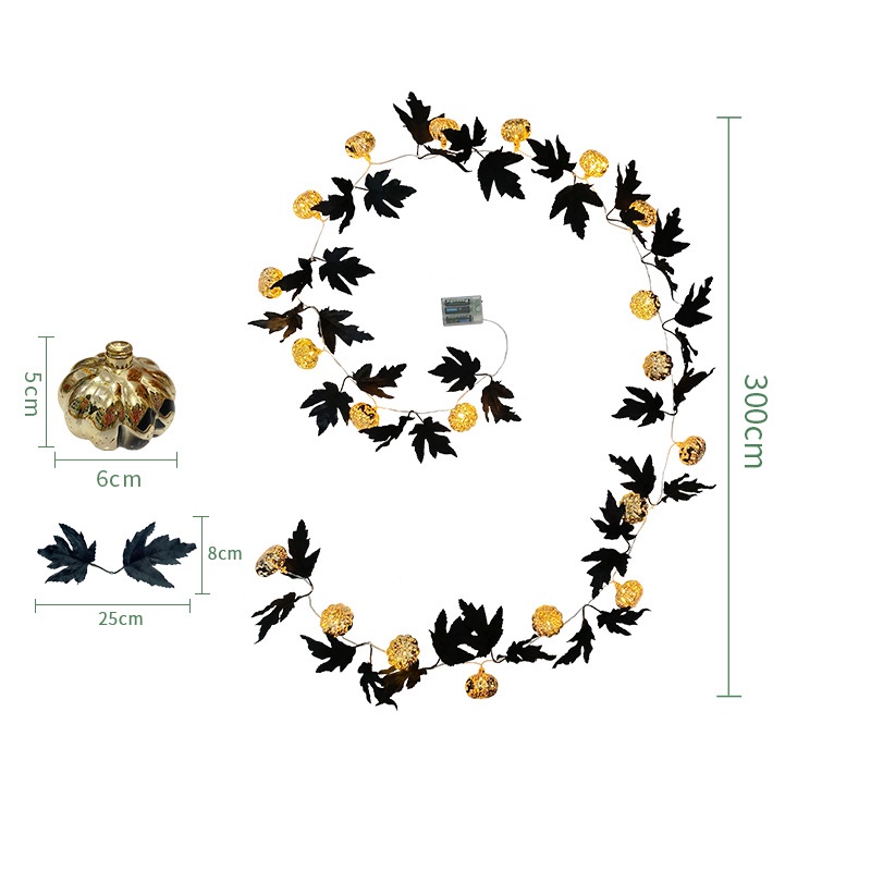 Dây Đèn LED 3M Hình Lá Phong / Bí Ngô Độc Đáo Trang Trí Nhà Cửa Dịp Halloween